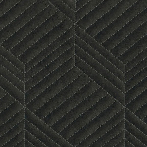 Brentano Perspective House of Stars Black Embroidered Upholstery Vinyl