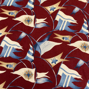 Nautical Flags Red Cotton Print Fabric