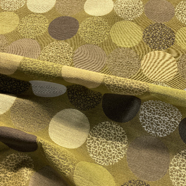 Carnegie Bauble Color 43 Large Textured Circles Green Upholstery Fabric