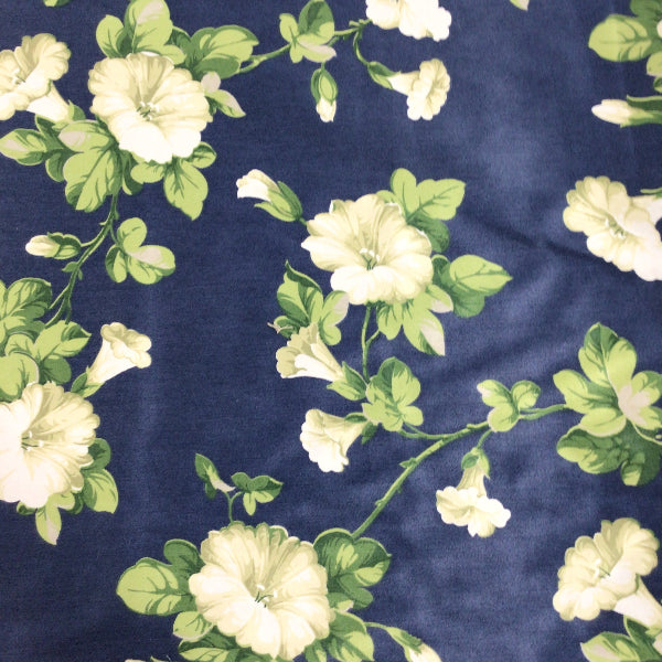 York Design Vintage Hydrangea Blue Cotton Print Fabric