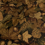 Regal Black Fall Leaves Upholstery Fabric