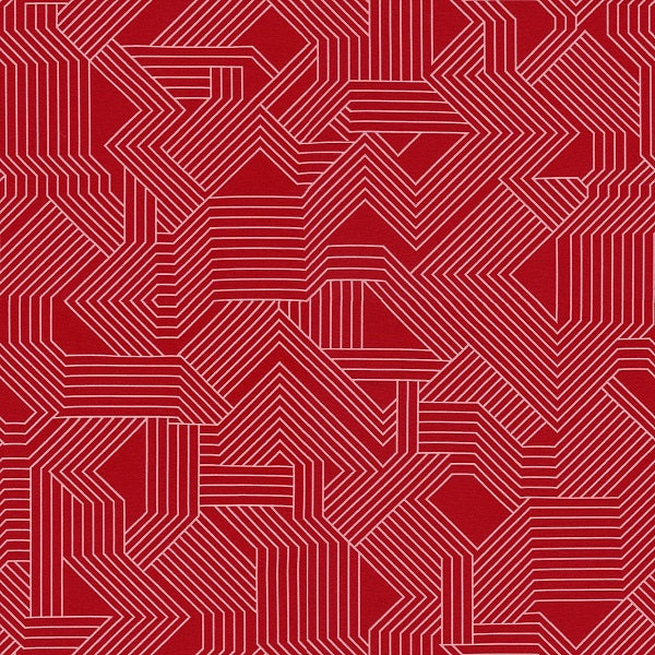 Carnegie Maze 36 Red Geometric Upholstery Fabric