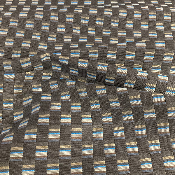 Maharam Mesh Charcoal/Azure Upholstery Fabric