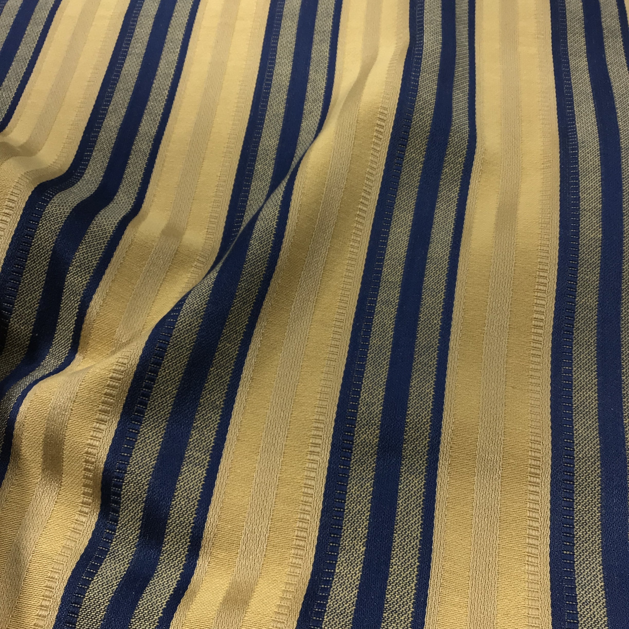 Vareen French Blue Stripe Cotton Print Fabric
