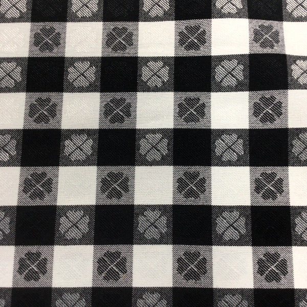 Black & White Plaid Tablecloth Cotton Fabric