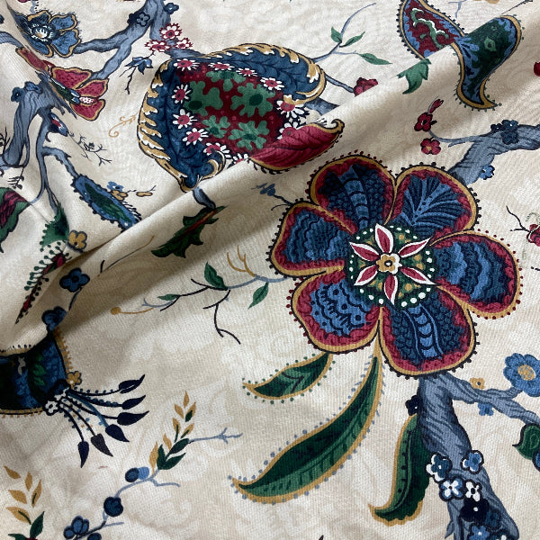 Waverly Raffles Treasures Beige Cotton Print Fabric