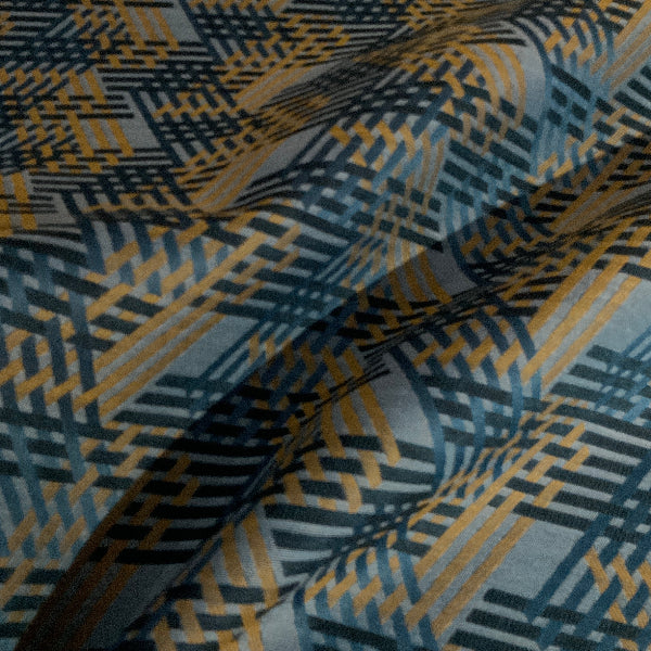Brentano Transit Conductor Blue Upholstery Fabric