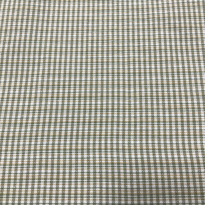 Earthy Moss Gingham Cotton Print Fabric