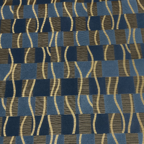 Arc-Com Samba Blueberry Checks and Stripes Upholstery Fabric