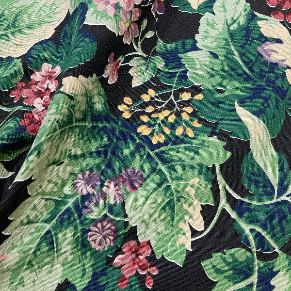 Waverly Avar Botanical Black Cotton Print Fabric