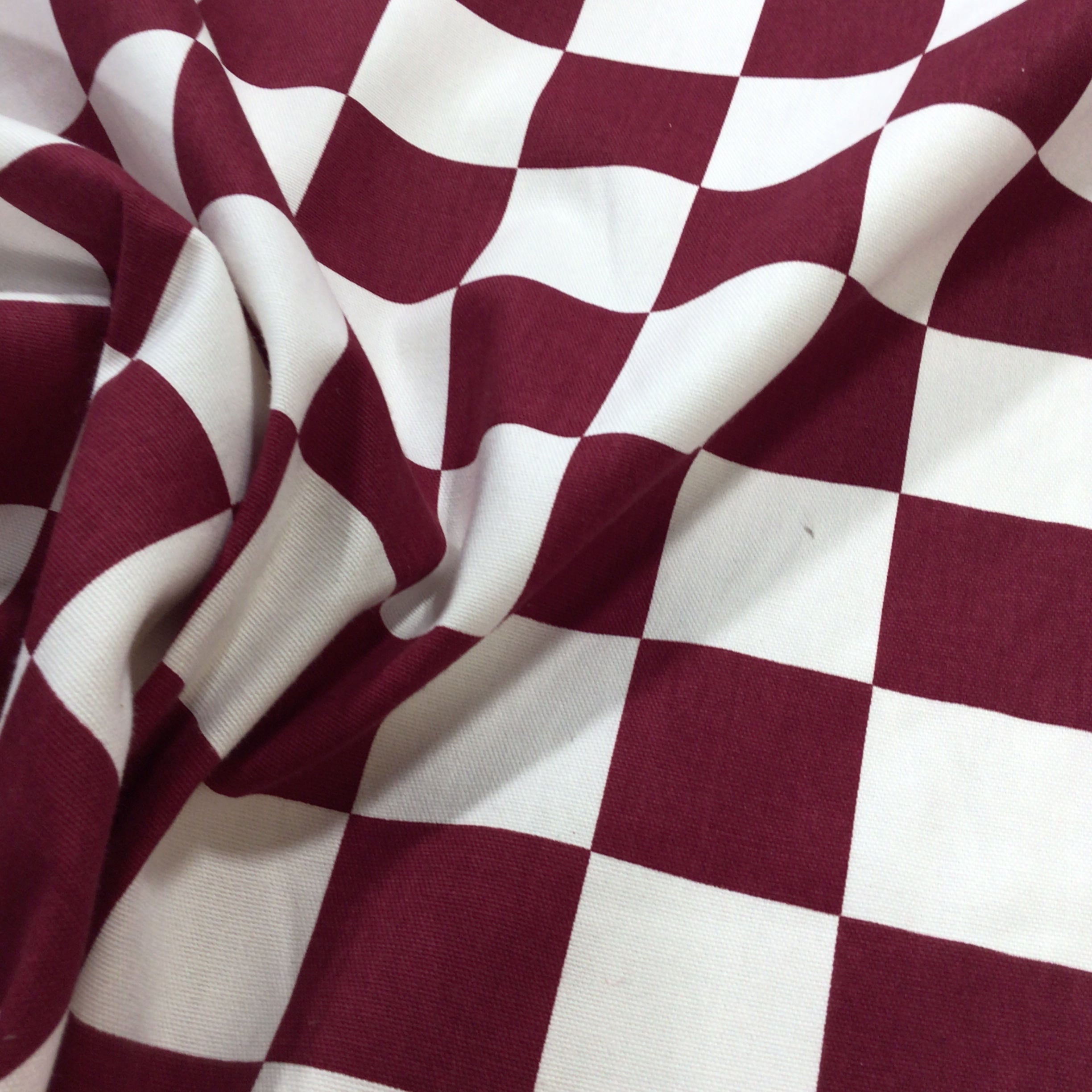 Waverly Check It Out Burgundy Cotton Print Fabric