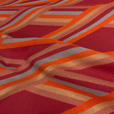 Remnant of Robert Allen Banderoles Watermelon Sunbrella Upholstery Fabric