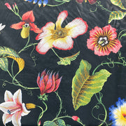 Duralee Fabrics Chintz Botanical Black Polished Cotton Print Fabric