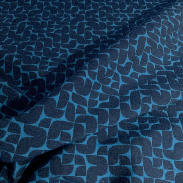 Unika Vaev Uber Ocean Blue Geometric Upholstery Fabric