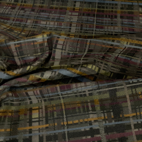 Pallas Grid Ebony Upholstery Fabric