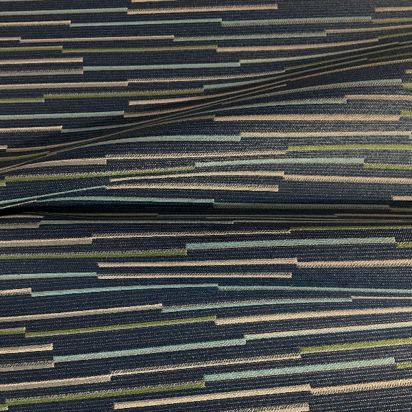 Momentum Strut Climate Stripe Blue Upholstery Fabric