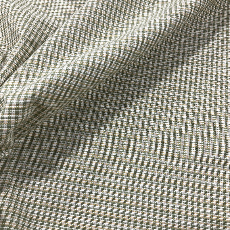 Earthy Moss Gingham Cotton Print Fabric