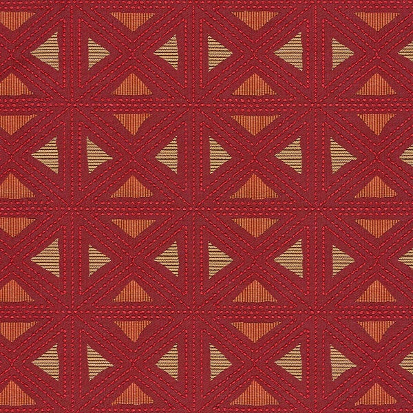 Arc-Com Geostitch Chili Pepper Red Upholstery Fabric