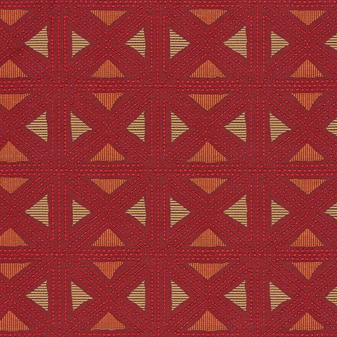 Arc-Com Geostitch Chili Pepper Red Upholstery Fabric