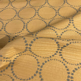 Melodeon Wheat Dotted Circle With Stripes Upholstery Fabric