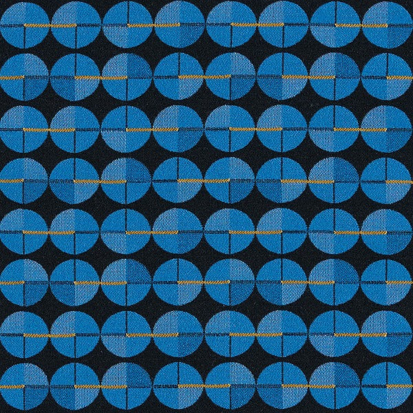 Arc-Com Tick Tock Cobalt Blue Upholstery Fabric