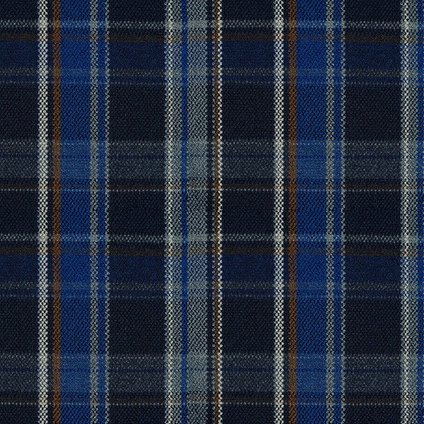 Arc-Com York Plaid Cobalt Blue Upholstery Fabric