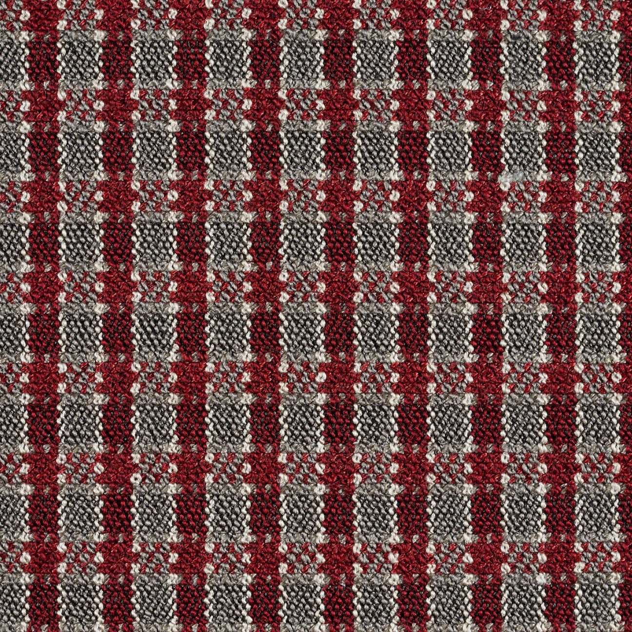 Arc-Com Welsh Check Crimson Upholstery Fabric