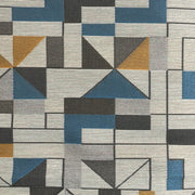 Arc-Com Apex Baltic Geometric Design Blue Upholstery Fabric