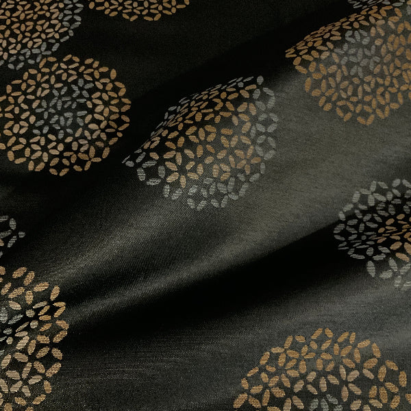 Arc-com Brayer Flower Coal Floral Black Upholstery Fabric