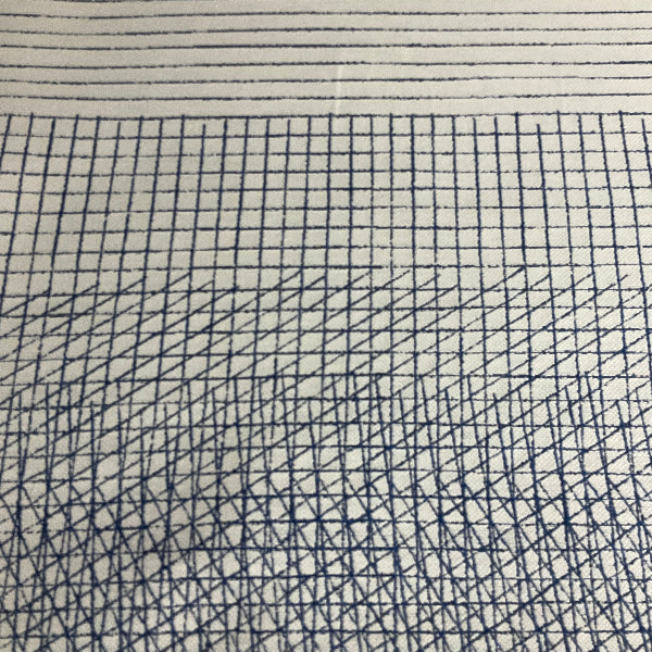 Momentum Drawing Lines Lapis Modern Blue Upholstery Fabric