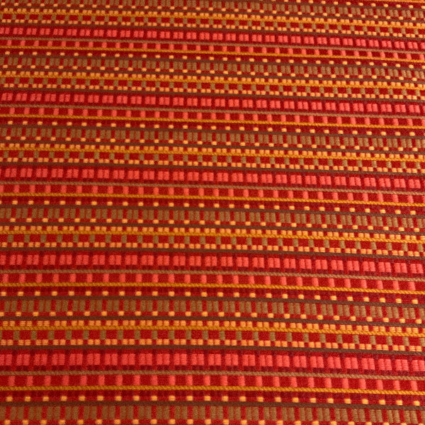 Maharam Sequence Flare Geometric Stripe Red Upholstery Fabric