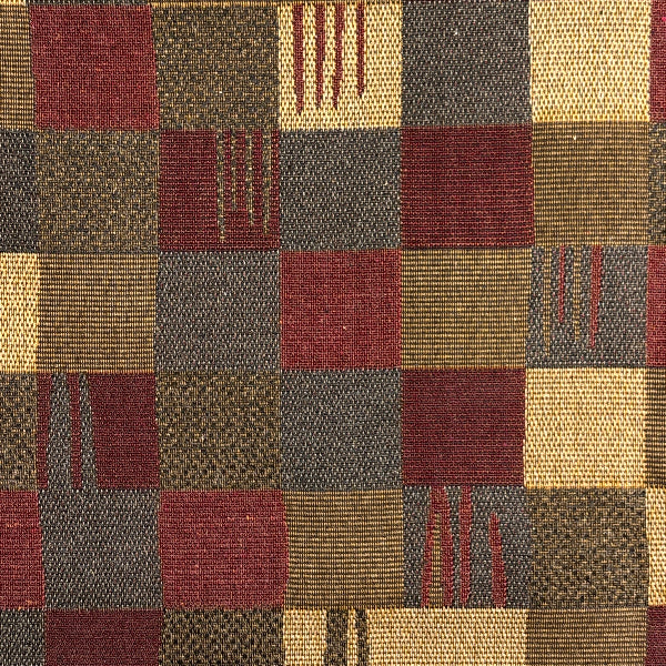 Berries and Acorn Checkerboard Upholstery Fabric