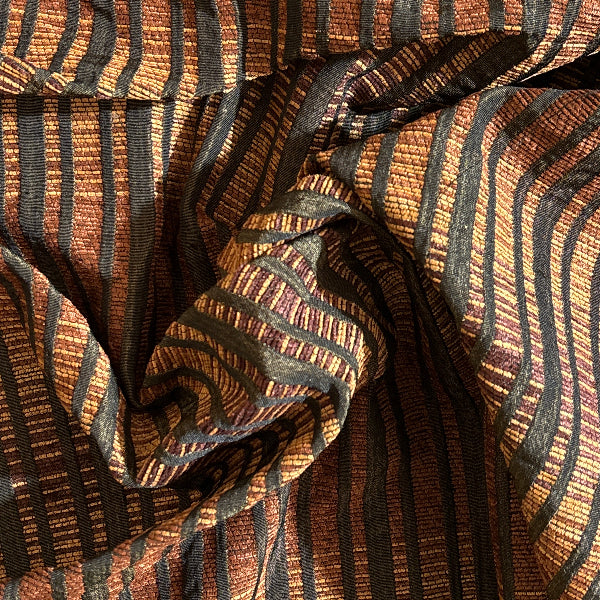 Black and Brown Stripes Upholstery Fabric Yardage