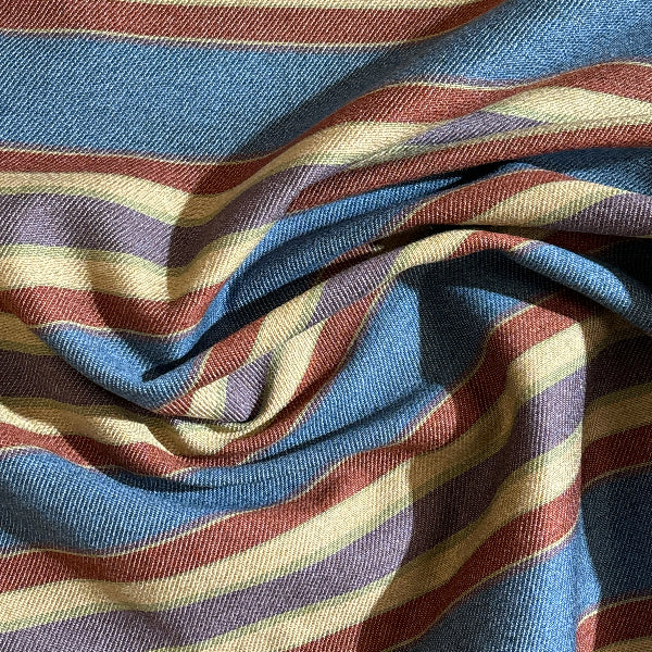 Blue Stripe Multiple Upholstery Fabric Yardage