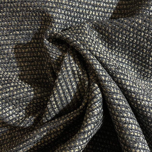 Blue Tan Weaved Upholstery Fabric Yardage