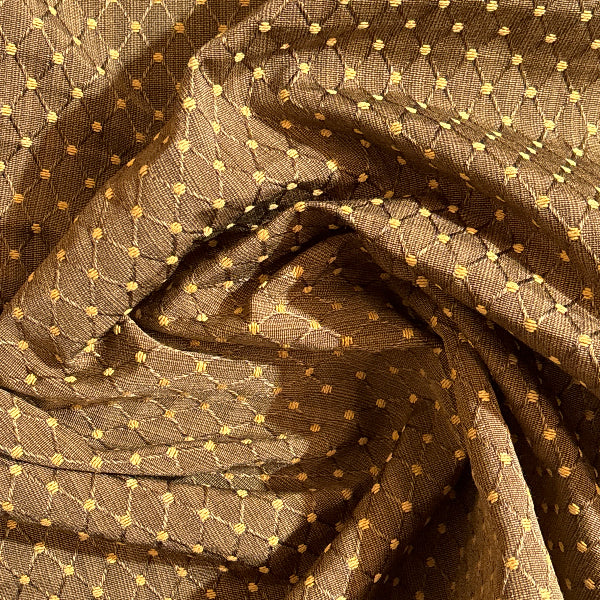 Brown Beige Diamond Upholstery Fabric Yardage