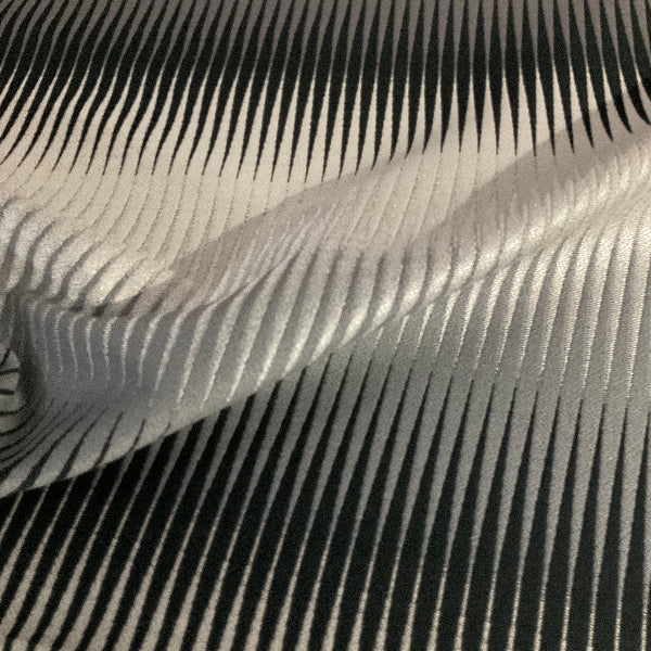 Arc-Com Volt Steel Abstract Stripe Grey Upholstery Fabric
