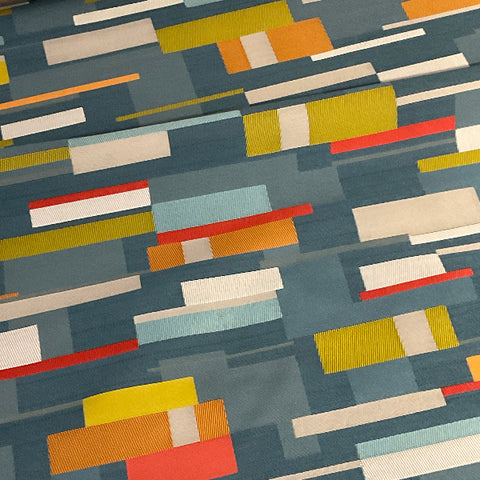 CF Stinson Color Block Energy Blue Upholstery Fabric
