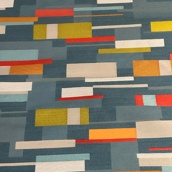 CF Stinson Color Block Energy Blue Upholstery Fabric