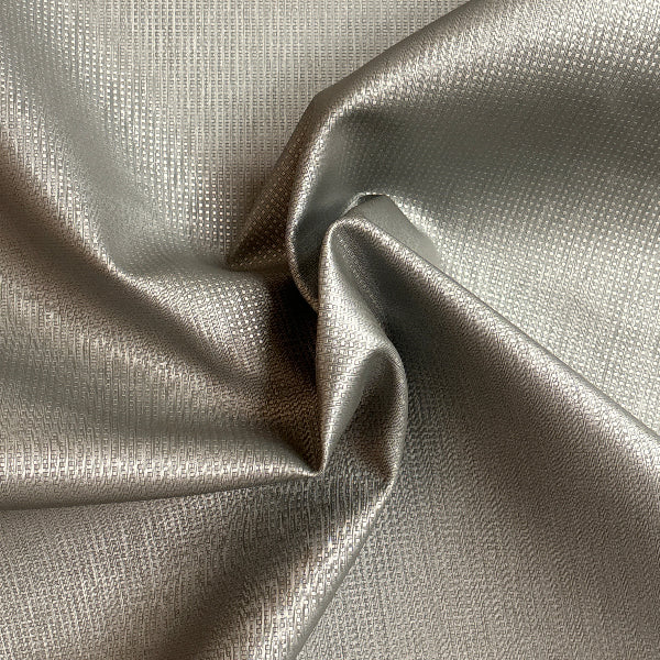 CF Stinson Eli Steel Small Check Tan Upholstery Vinyl Yardage