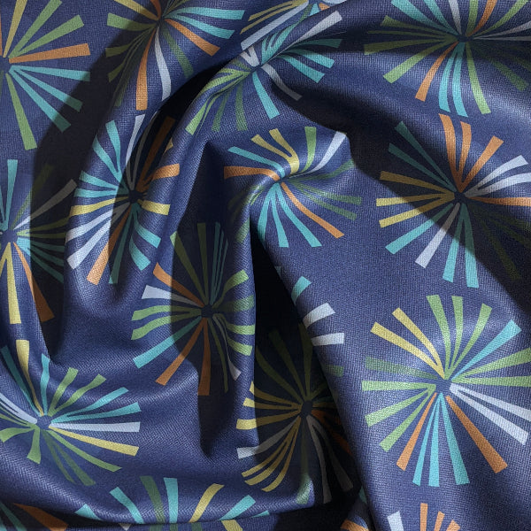 CF Stinson Flare Carousel Blue Upholstery Vinyl Yardage