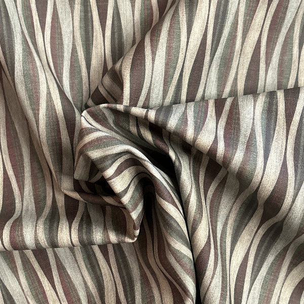 CF Stinson Lava Woodland Wavy Stripe Green Upholstery Vinyl Yardage