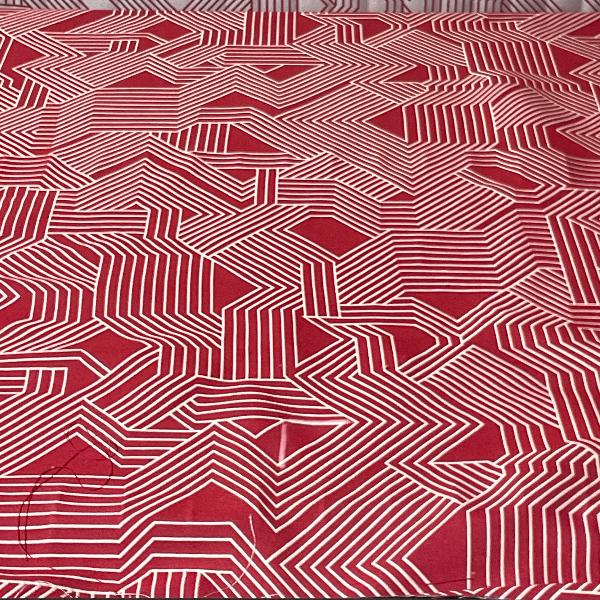 Carnegie Maze Color 36 Geometric Red Upholstery Fabric