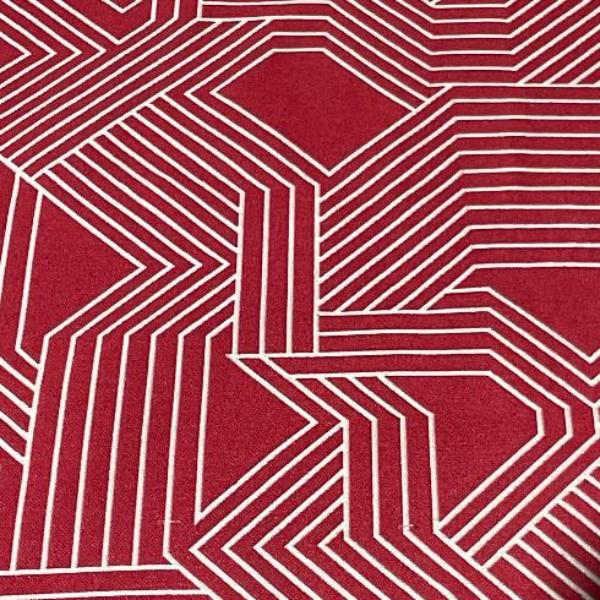 Carnegie Maze Color 36 Geometric Red Upholstery Fabric