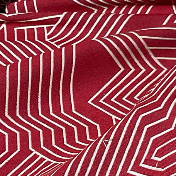 Carnegie Maze Color 36 Geometric Red Upholstery Fabric
