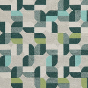 Remnant of HBF Cloverleaf Aqua Green Upholstery Fabric