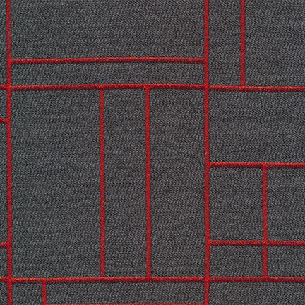 Remnant of Concertex Cubist Chili Upholstery Fabric