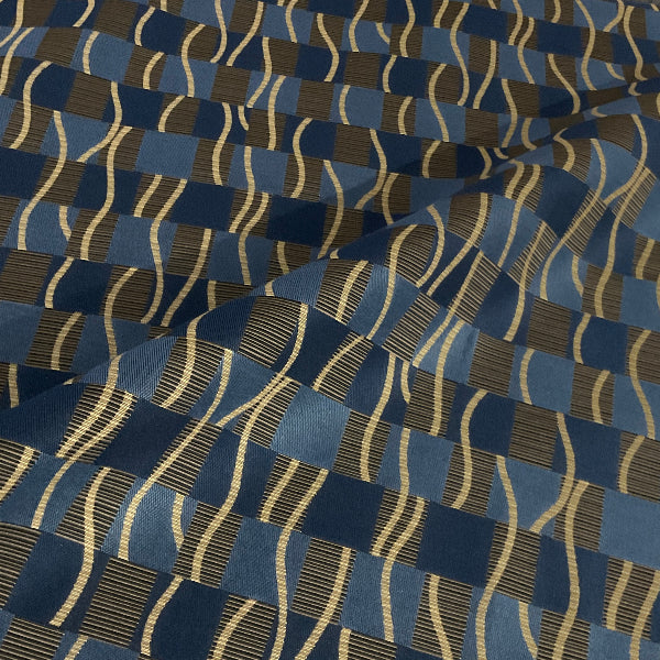 Arc-Com Samba Blueberry Checks and Stripes Upholstery Fabric