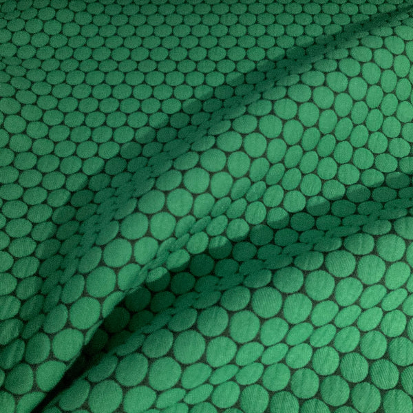 Designtex Loop To Loop Leprechaun Embossed Circles Green Upholstery Fabric