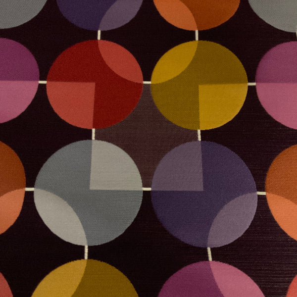 Arc-Com Compass Merlot Geometric Design Upholstery Fabric